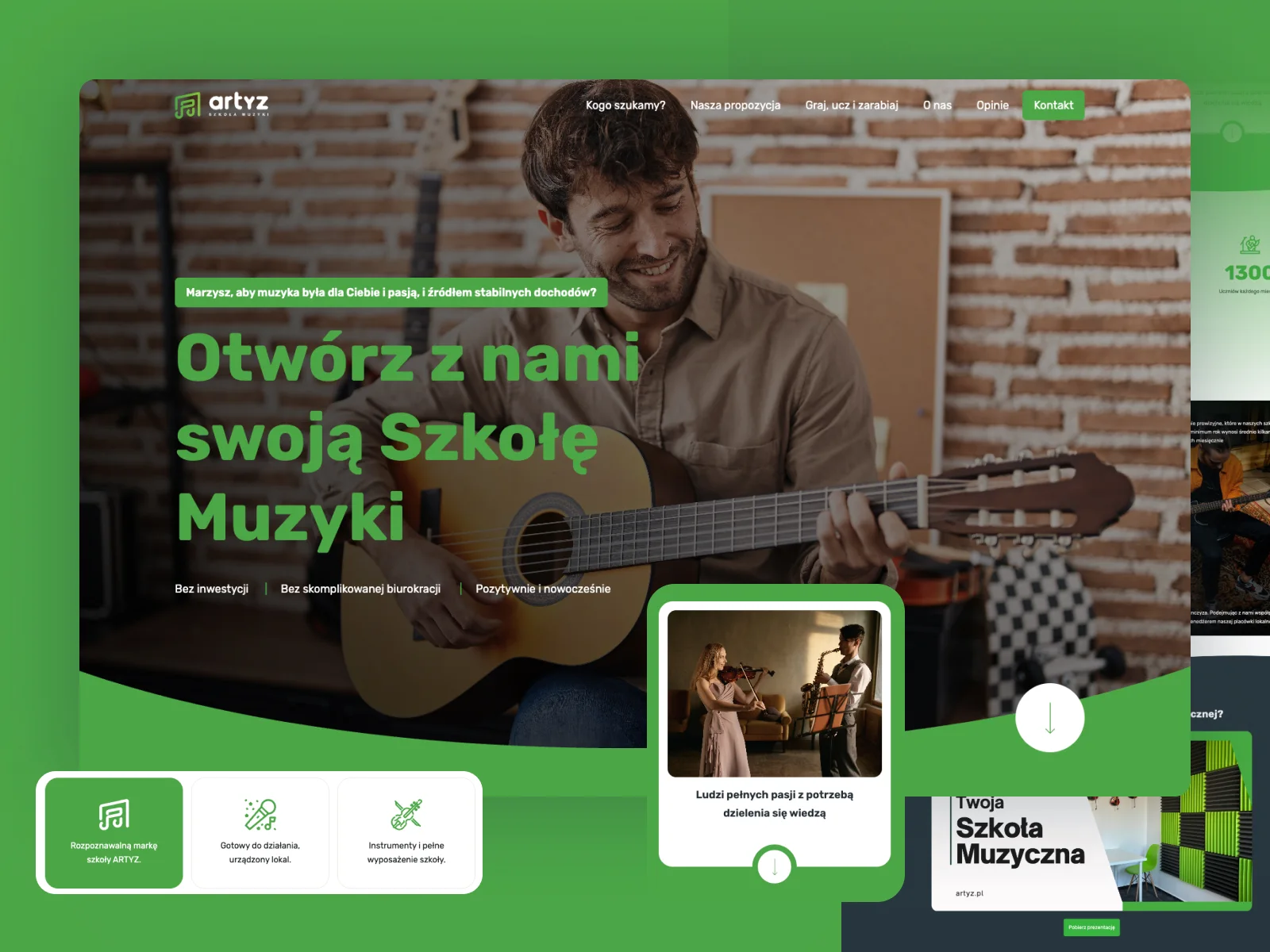 Projekt landing page Artyz