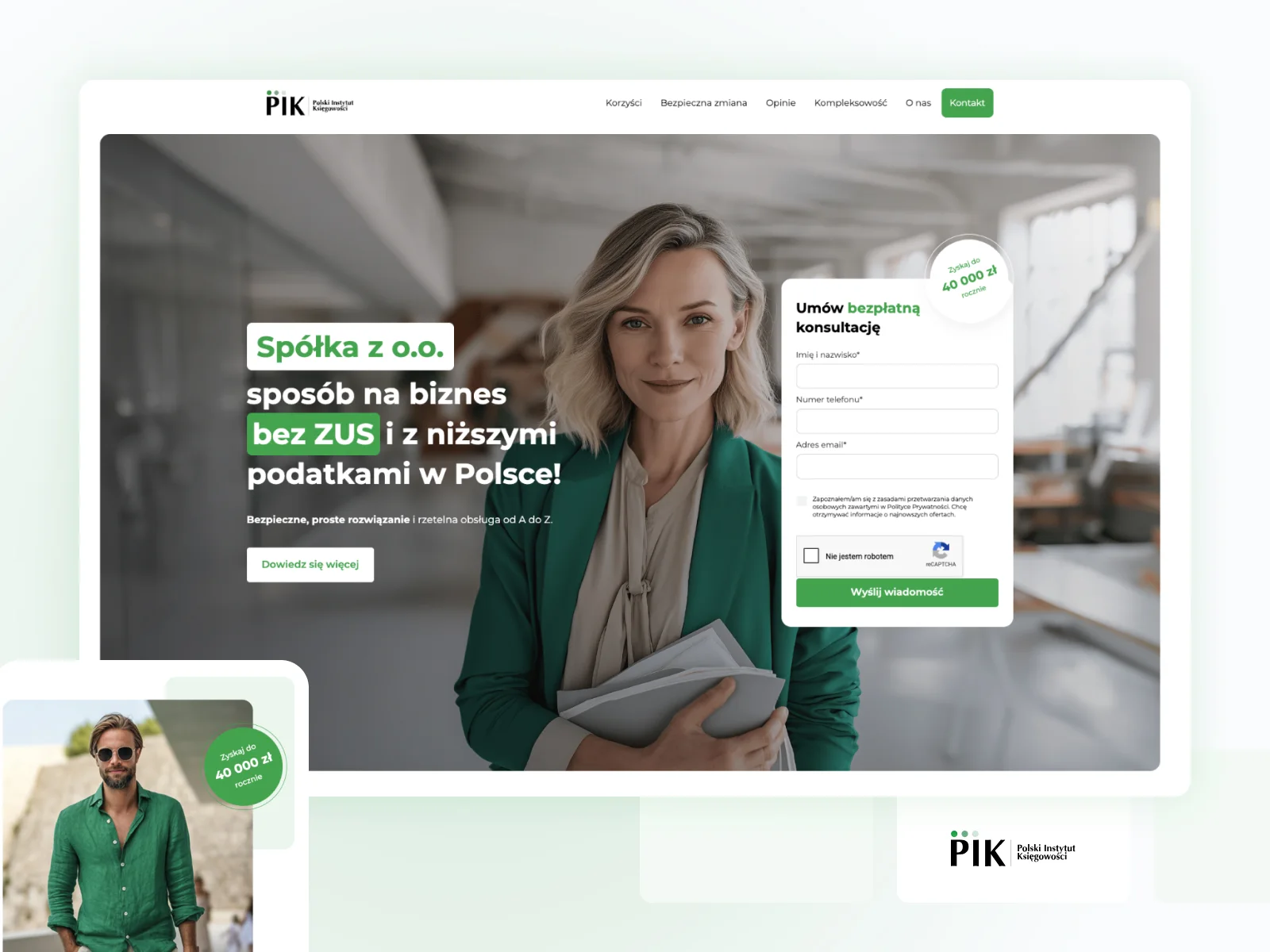 Projekt landing page Firma bez zus
